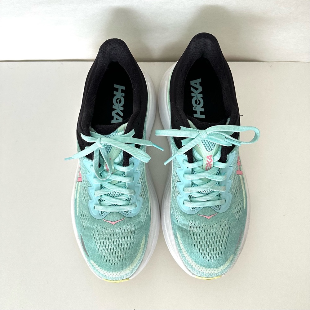 Hoka Bondi 9 Blue Spark/ Mint Flourite Women’s 9.5 - Picture 3 of 7